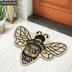 Bee Serve The Lord Personalized Shaped Doormat
