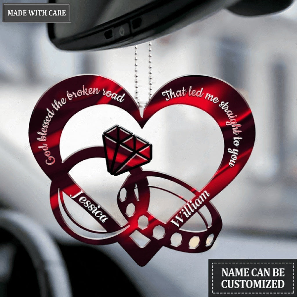 Couple Hearts God Blessed Personalized Ornament - Buy 1 GET 1 FREE - Valentine Gifts Couple Gifts - BUY 1 GET 1 FREE