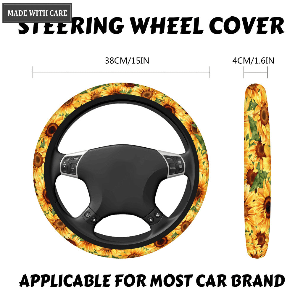 Beautiful Sunflower Steering Wheel Cover Car Accessories