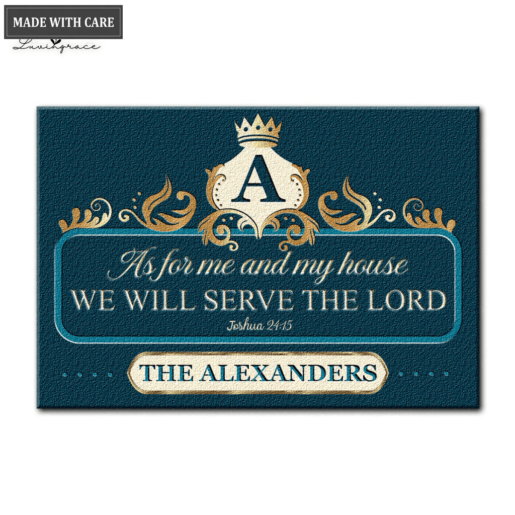 Printfamily L02 Luxury Monogram Collection As For My House Personalized Doormat