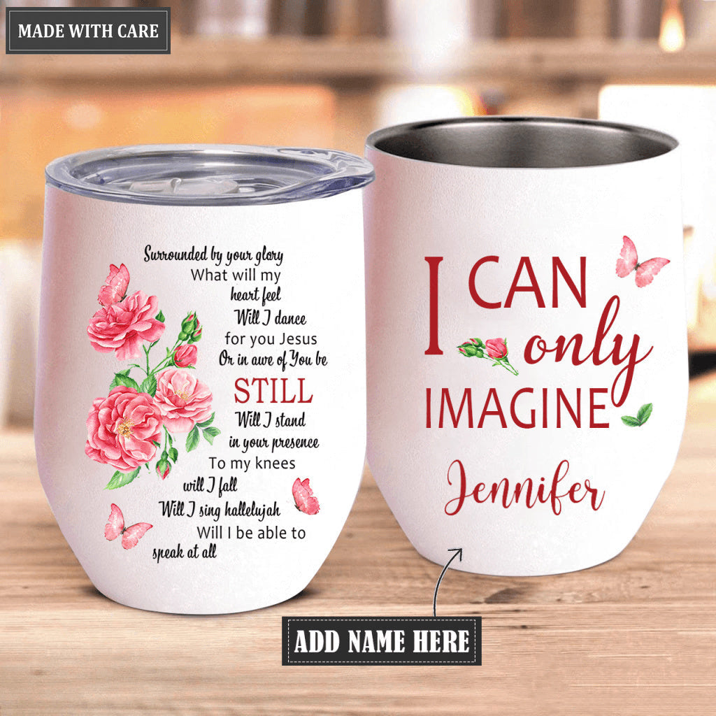 Personalized Glory Flowers Wine Tumbler