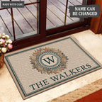 Printfamily L35 Monogram Collection Family Name Personalized Doormat