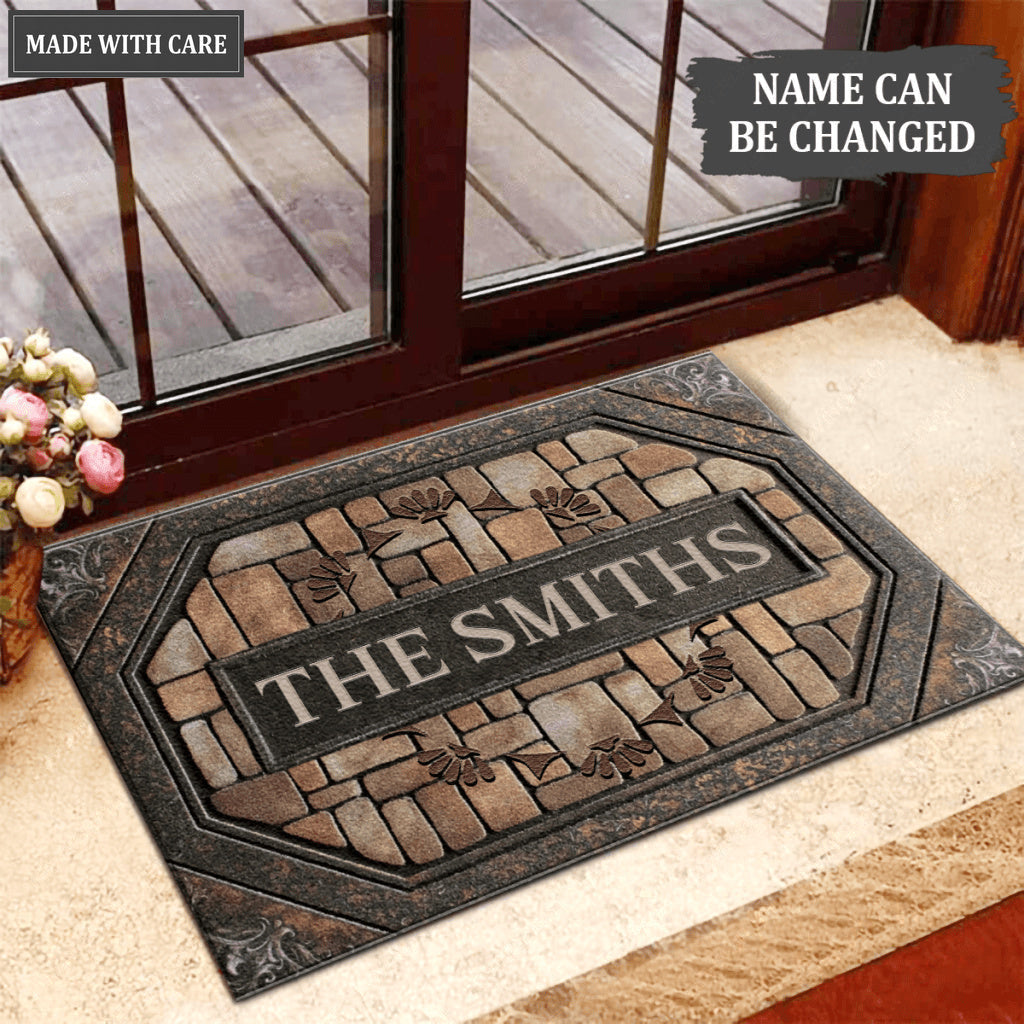Printfamily L39 Monogram Collection Family Name Personalized Doormat