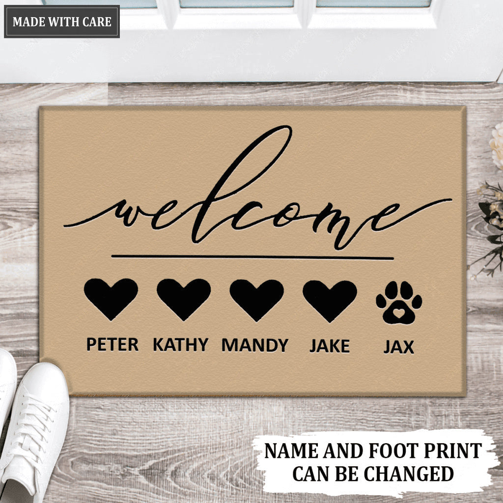 Custom Family & Pet Name Welcome Mat