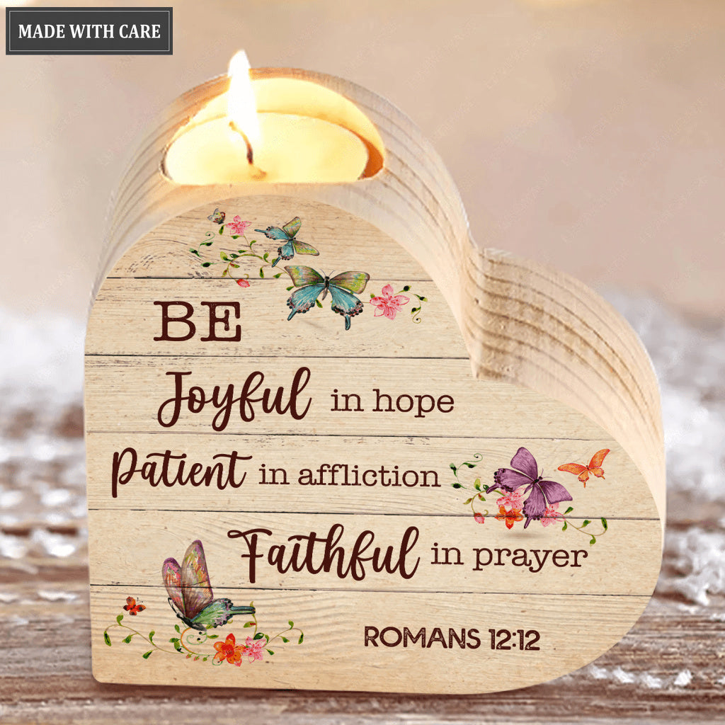 Vintage Butterfly Be Joyful In Hope Candle Holder